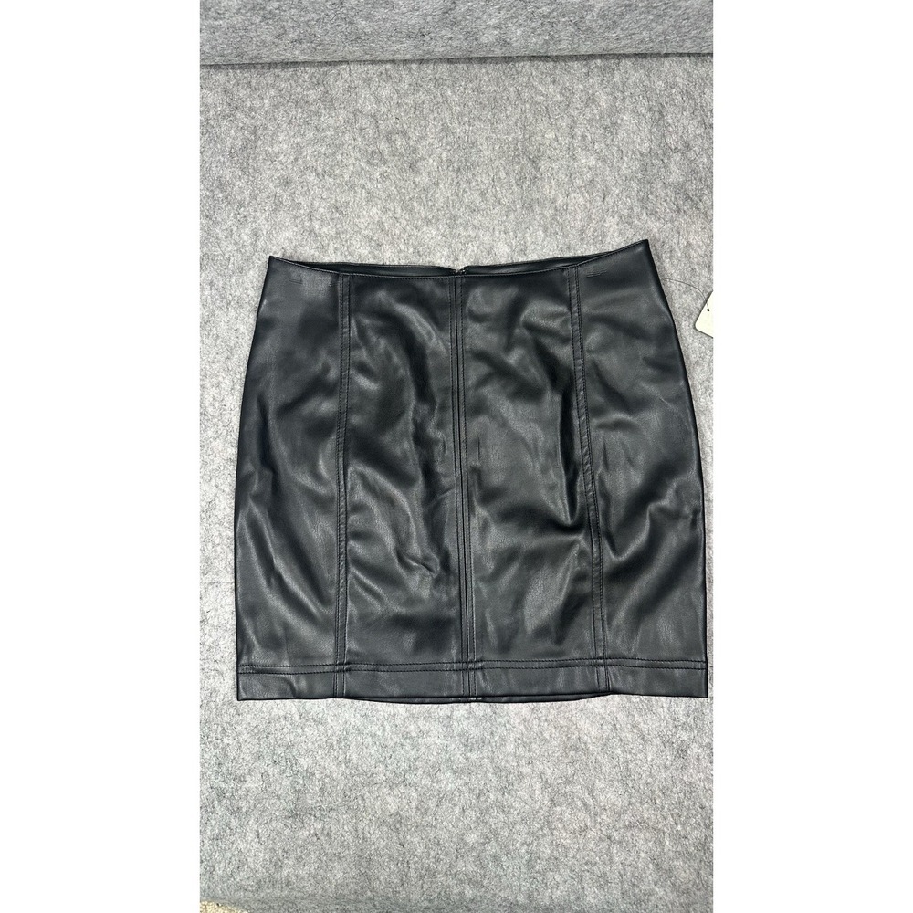 Free People Womens Faux Leather Mini Skirt Black Size 8 Lined Goth Grunge